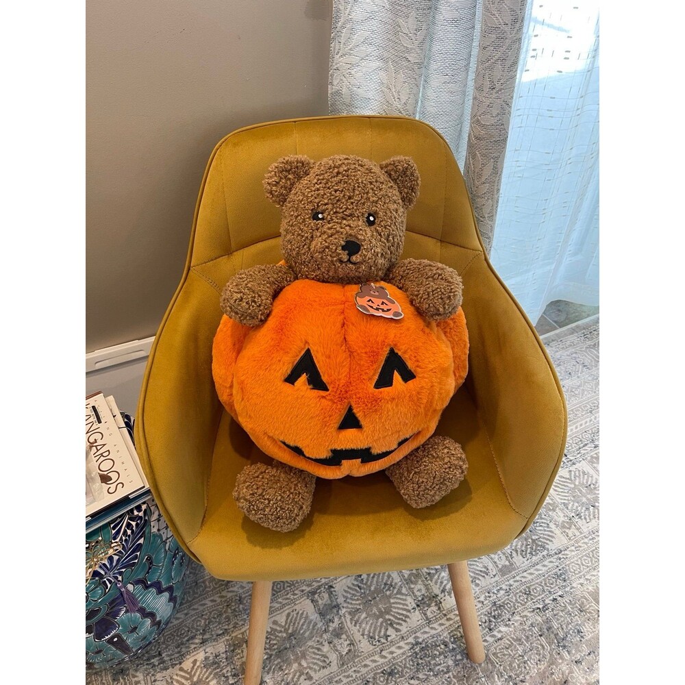 Viral Halloween Teddy Bear Jack-O’-Lantern Plush Pillow
